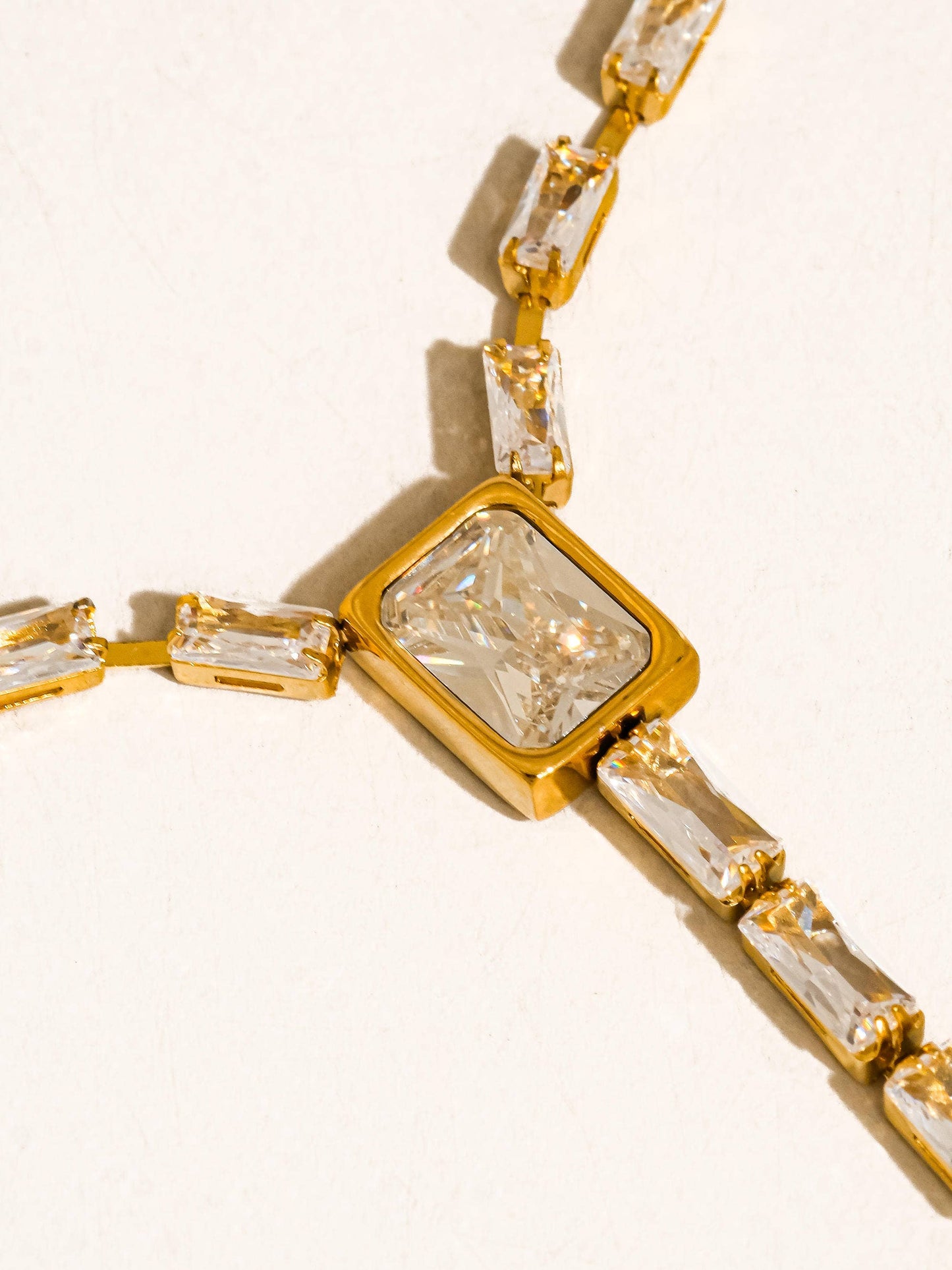 Cieline Non-Tarnish CZ Lariat Necklace