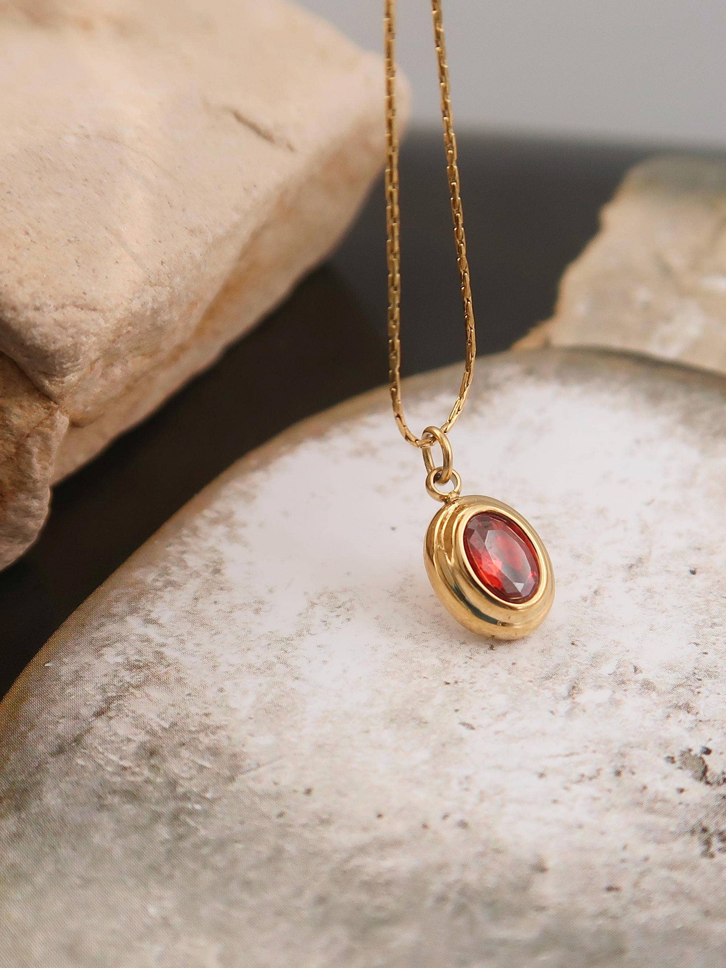 Cornelia Non-Tarnish Gemstone Necklace