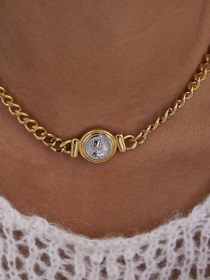 Parisse Non-Tarnish Coin Pendant Necklace