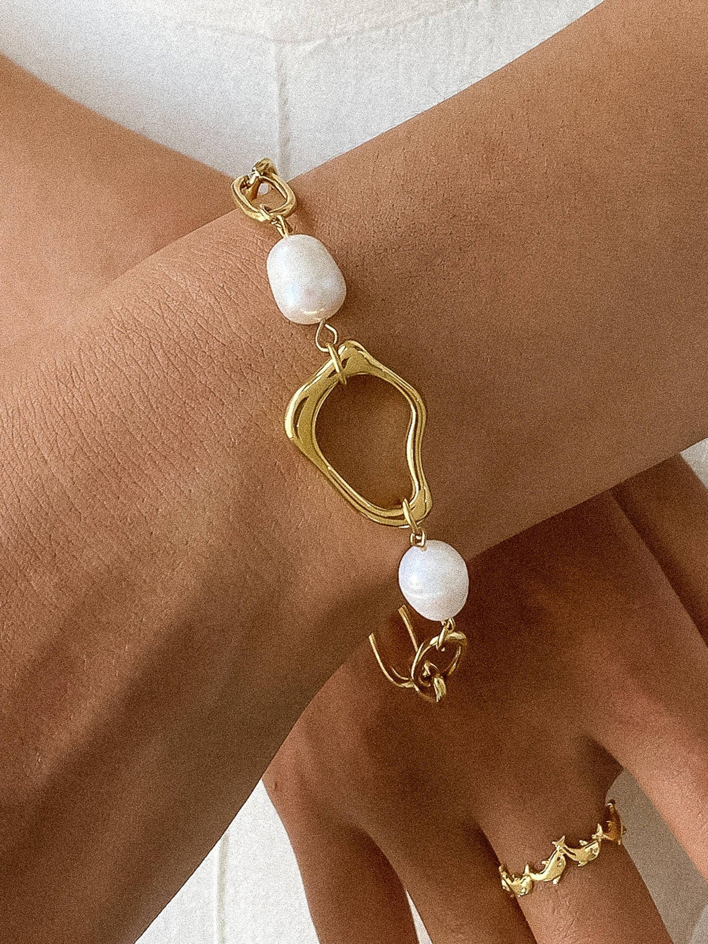 Katia 18K Non-Tarnish Classic Pearl Chain Bracelet