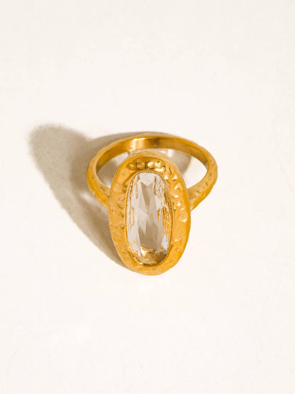 Bellona 18K Gold Non-Tarnish Crystal Statement Ring