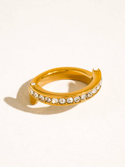 Oralia 18K Gold Non-Tarnish CZ Pave Band Ring