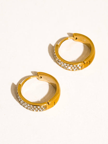 Non-Tarnish CZ Pave Hoop Earrings