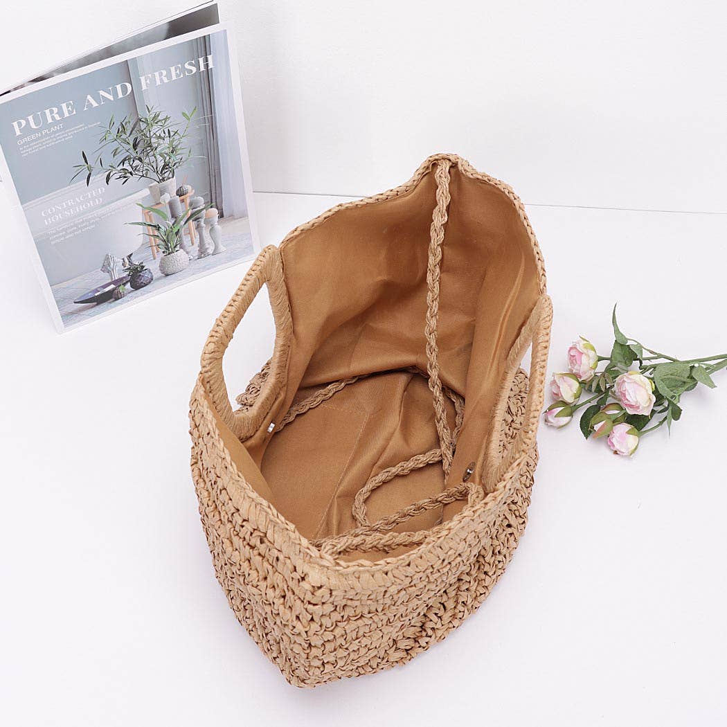 Faux Straw Handmade Handle Bag