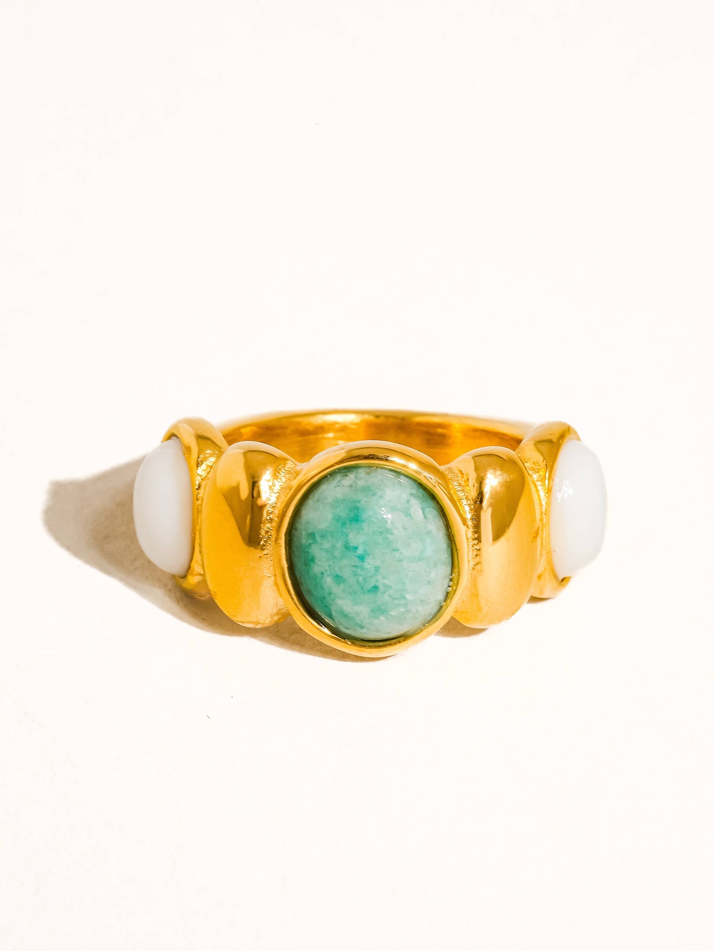 Laurent 18K Gold Non-Tarnish Natural Stone Ring