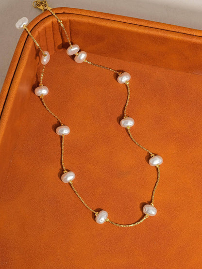 Non Tarnish Petite Pearl Necklace