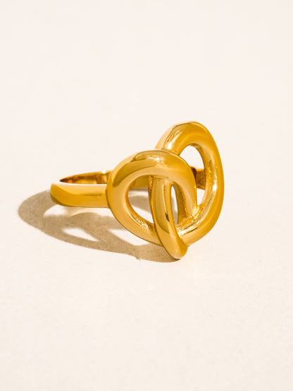 Bretzelle 18K Gold Non-Tarnish Knot Statement Ring