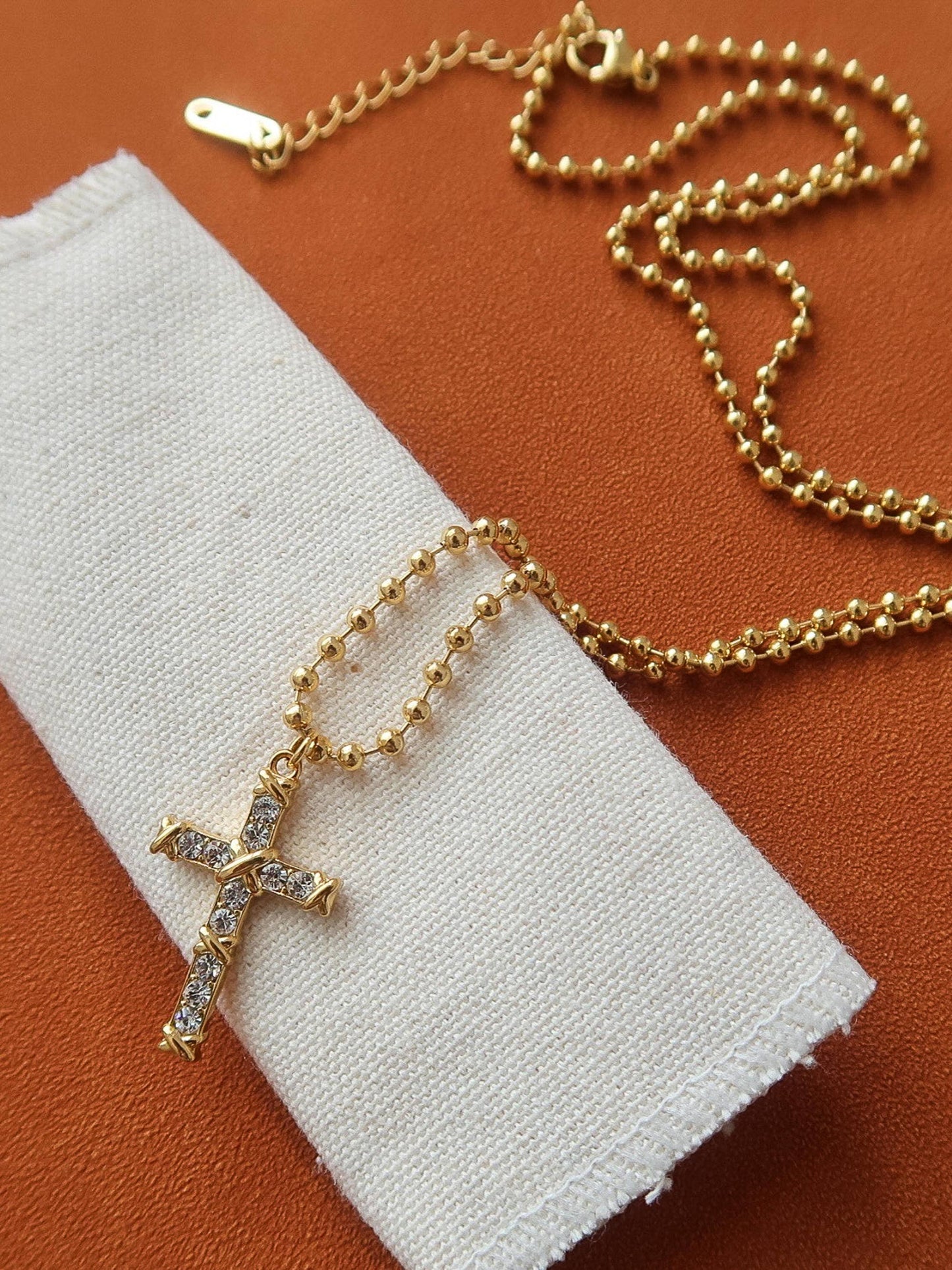 Selma Non-Tarnish CZ Cross Pendant