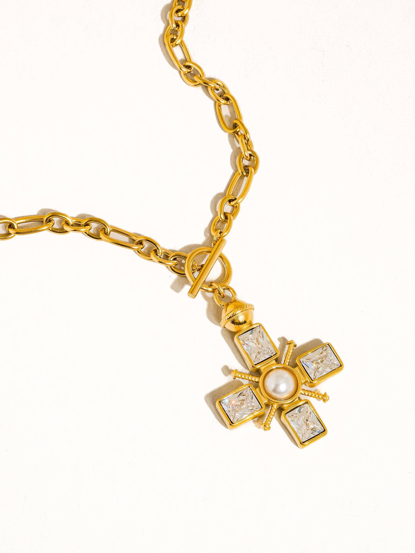 Patrice Non-Tarnish Cross Necklace