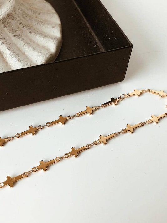 Non-Tarnish Cross Choker