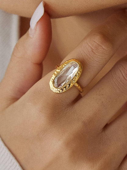 Bellona 18K Gold Non-Tarnish Crystal Statement Ring