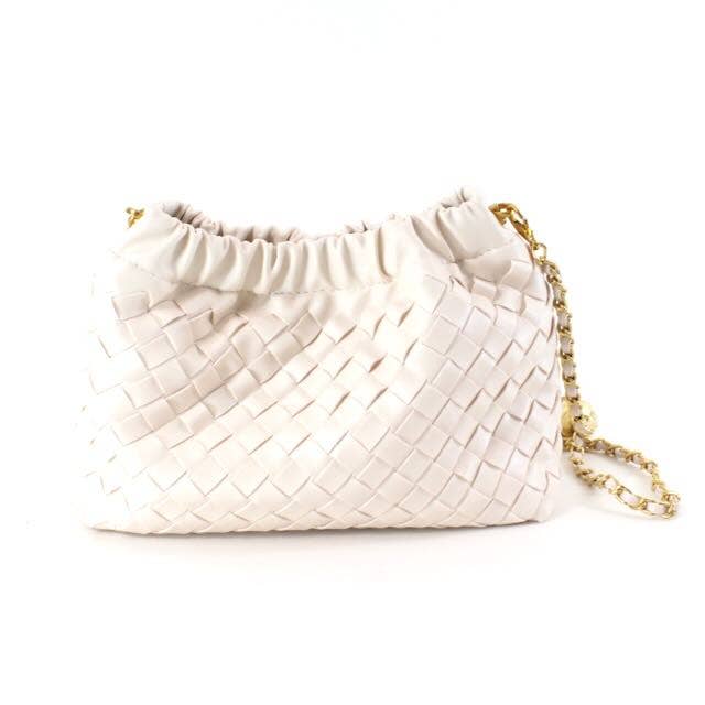 Small Woven Crossbody Bag w/Chain Strap
