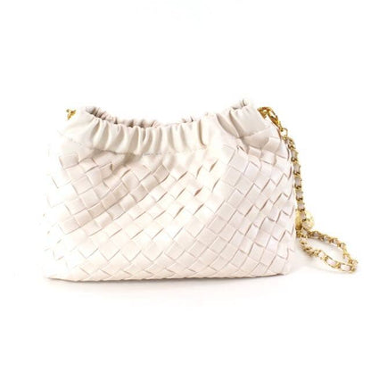 Small Woven Crossbody Bag w/Chain Strap