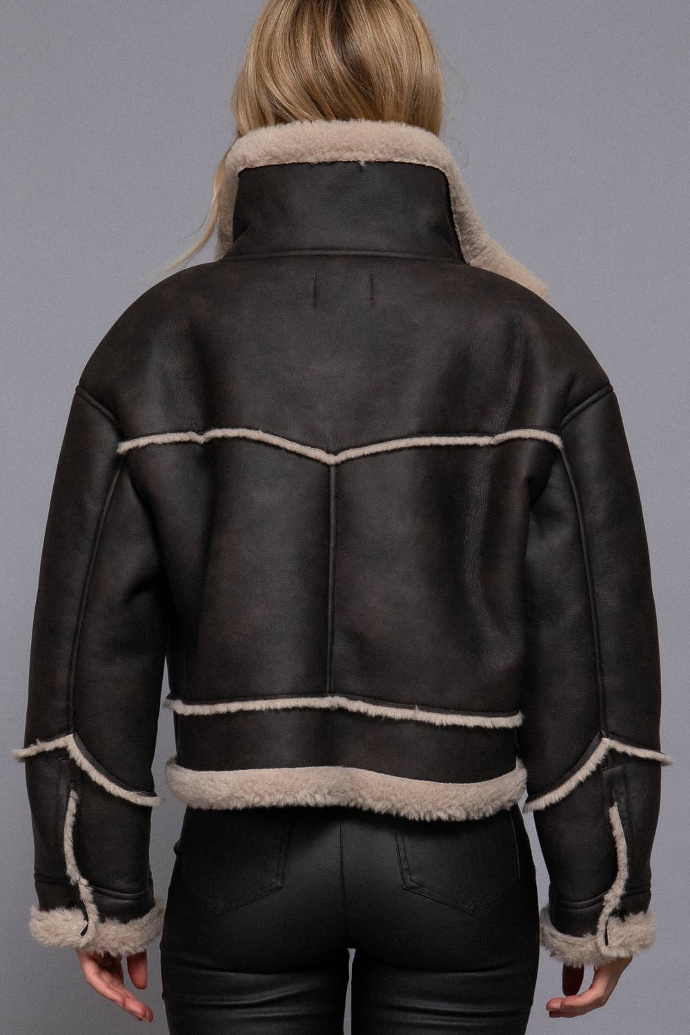 Pocket Leather Inner Fur Jacket