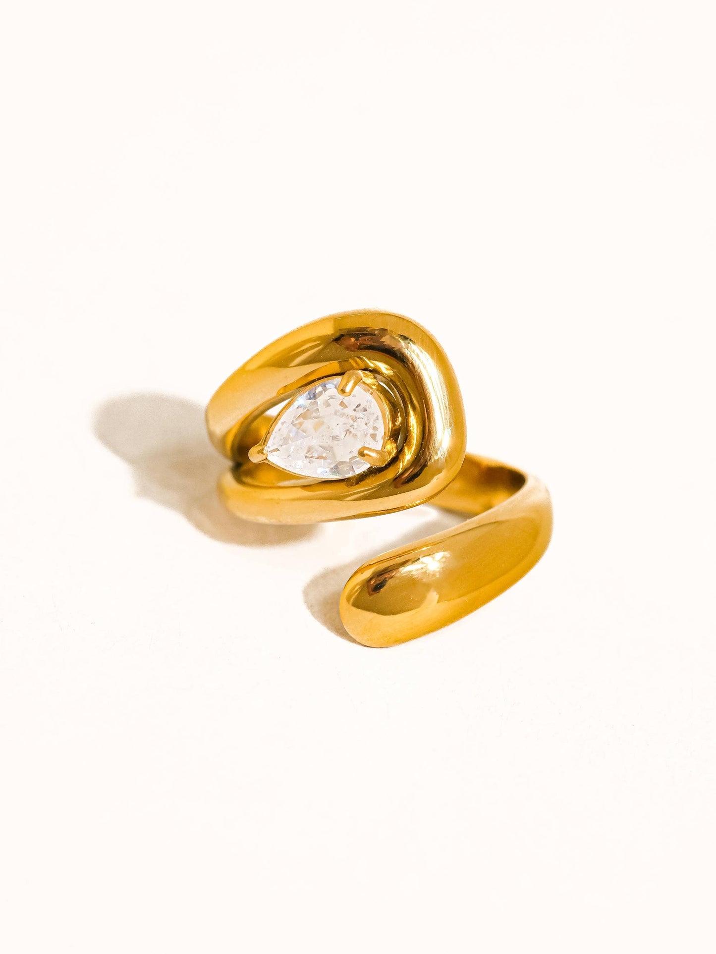 Ronnie 18K Gold Non-Tarnish Wrap CZ Ring
