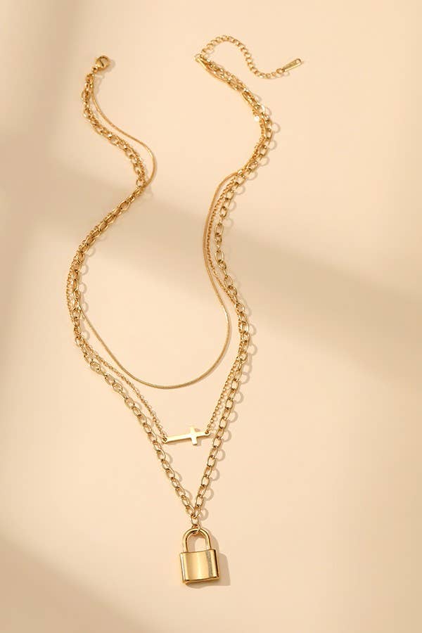 Non Tarnish Lock Necklace