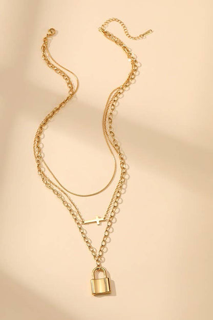 Non Tarnish Lock Necklace