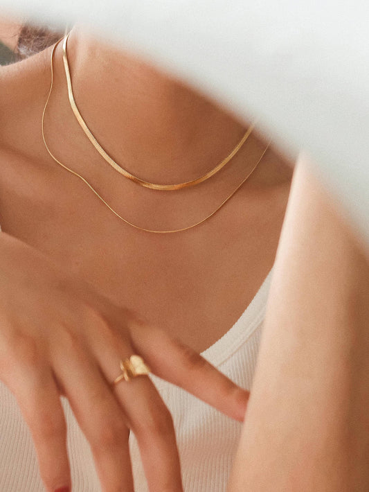 Non-Tarnish Layered Snake Chain Necklace
