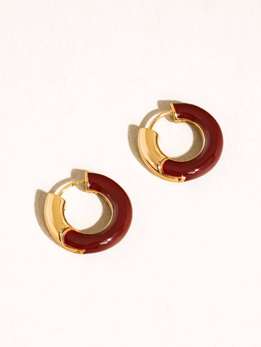 Non Tarnish Vintage Enamel Hoops