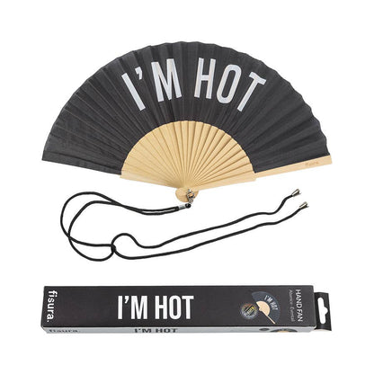 Hand Fan "I'm Hot" Black