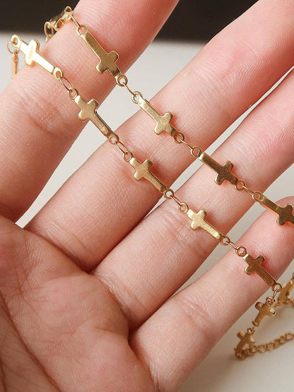Non-Tarnish Cross Choker