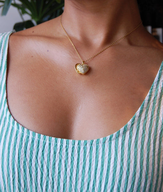 Hidden Pearl Heart Necklace