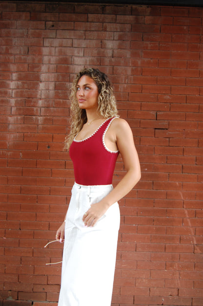Embroidered Tank Bodysuit